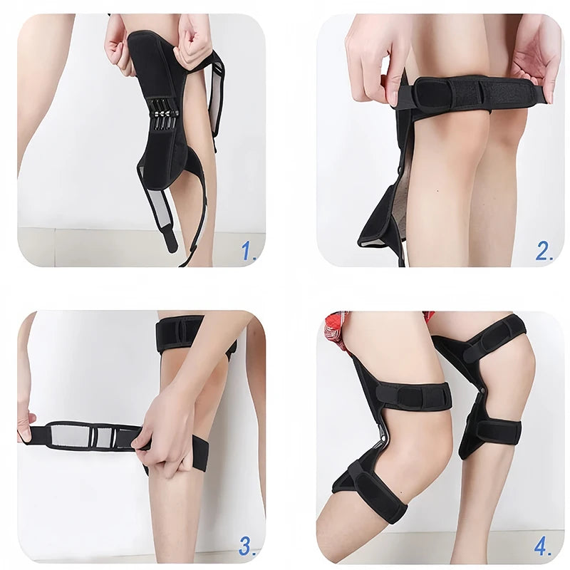 1Pc Knee Booster Support Spring Power Knee Stabilizer Pad Knee Protection Booster for Weak Legs Running Squat Climbing
