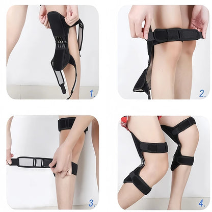 1Pc Knee Booster Support Spring Power Knee Stabilizer Pad Knee Protection Booster for Weak Legs Running Squat Climbing