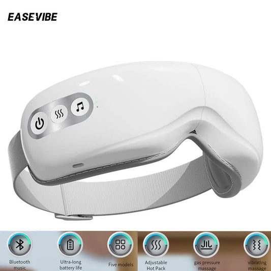 Easevibe Eye massager 3Dflex Airbag Vibration Bluetooth Music Eye Care Instrument Hot Compress Eye Massage Glasses Fatigue Pouch